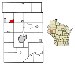 Location of Boyceville in Dunn County, Wisconsin.