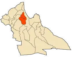 Map of Laghouat Province highlighting Oued Morra District