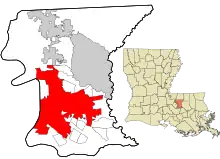 Map: East Baton Rouge Parish Louisiana incorporated and unincorporated areas