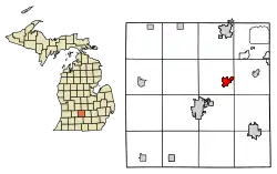 Location of Potterville, Michigan