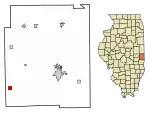 Location of Kansas in Edgar County, Illinois