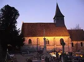 Saint-Hilaire church and old yew