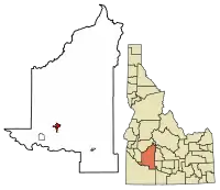 Location of Mountain Home in Elmore County, Idaho