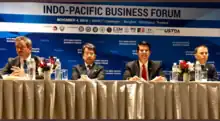 U.S. Under Secretary of State Keith Krach's announcement of Blue Dot Network with OPIC's David Bohigian, Japan's Tadashi Maeda, and Australia's Richard Maude at the Indo-Pacific Business Forum
