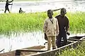 Children in locally made Canoes
