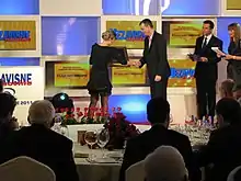 Esad Hecimovic accepting the Journalist of the Year Award in Banja Luka, 2011.