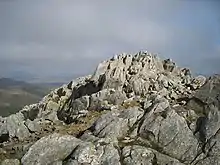 Photographs of jagged, pale grey rocks.