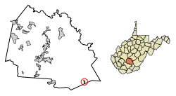 Location of Meadow Bridge in Fayette County, West Virginia.
