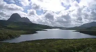 Fionn Loch and Suilven Fionn Loch and the prominent hill of Suilven lie south east of the coastal village of Lochinver in the Assynt area