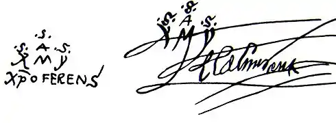 Signature of Christopher Columbus as JPEG image (1,308 × 481 pixel), 63 kB