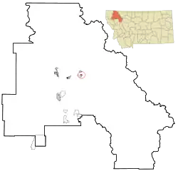 Location of Martin City, Montana