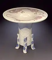 Late 19th century vase with dragons and waves, underglaze blue and red