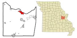 Location of Washington, Missouri