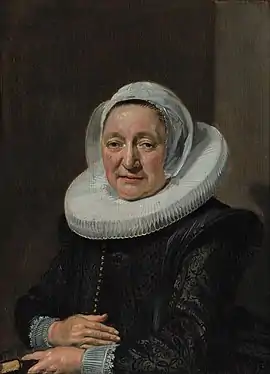 His wife Judith van Breda (1582-1640) or his second wife IJfje Willems van Weert (?), pendant to her husband's portrait, collection Museum Boijmans Van Beuningen