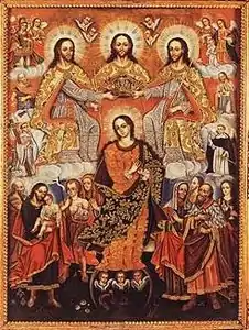 Gaspar Miguel de Berrío. Coronation of the Virgin, 18th century.