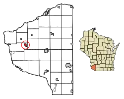 Location of Bloomington in Grant County, Wisconsin.