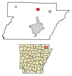 Location of Lafe in Greene County, Arkansas.
