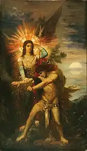 Jacob and the Angel (1878), 255 x 147.5&nbsp;cm, Fogg Museum