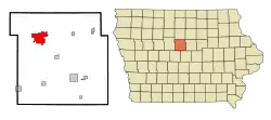 Location of Webster City, Iowa