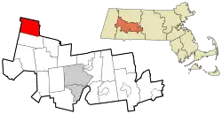 Location in Hampshire County in Massachusetts