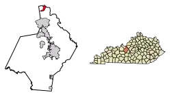 Location of West Point in Hardin County, Kentucky.