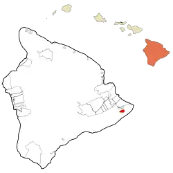 Location in Hawaiʻi County and the state of Hawaii




 
[Interactive fullscreen map + nearby articles]