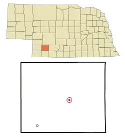 Location of Hayes Center, Nebraska