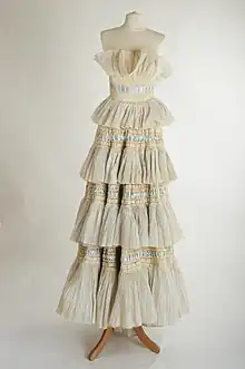Pleated linen 'Heiress' dress 1957 by Sybil Connolly