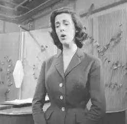 Paerl during a television broadcast in 1956