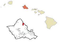 Location in Honolulu County and the state of Hawaii