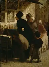 Outside the Print Seller's Shop (c. 1860–1863), oil on panel, 49.5 x 40 cm., Dallas Museum of Arts