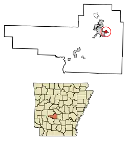 Location of Perla in Hot Spring County, Arkansas.