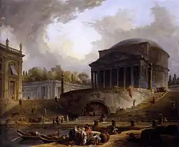 The Pantheon with the Port of Ripetta (1766), 119 x 145 cm., Beaux-Arts de Paris