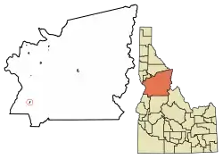 Location of Riggins in Idaho County, Idaho.