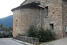 Romanesque apse of San Salvador church in Biescas