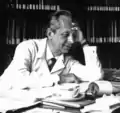 In his office at the anthropology institute