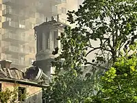 Photo of the Monastère du Bon-Pasteur on May 26, 2023, one day after the fire.