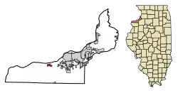 Location of Andalusia in Rock Island County, Illinois.