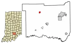 Location of Freetown in Jackson County, Indiana