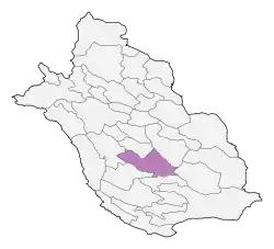 Location of Jahrom County in&nbsp;Fars&nbsp;province