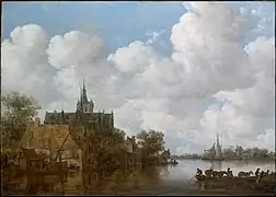 River Landscape with a Ferry and a Church (ca. 1656), oil on panel, 47.3 x 66.7&nbsp;cm., Museum of Fine Arts, Boston