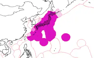 Image 47Japan's exclusive economic zones: Japan's EEZ Joint regime with Republic of Korea EEZ claimed by Japan, disputed by others (from Geography of Japan)
