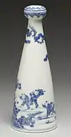 Sake bottle ("Tokkuri") with Boys Chasing Butterflies (seven in total), 1830–1860