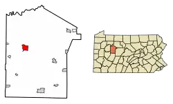 Location of Brookville in Jefferson County, Pennsylvania
