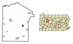 Location of Reynoldsville in Jefferson County, Pennsylvania.