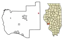 Location of Fidelity in Jersey County, Illinois.