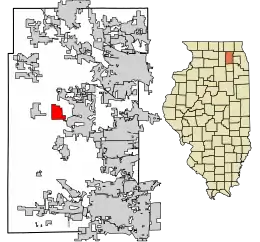 Location of Lily Lake in Kane County, Illinois