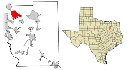 Location of Forney in Kaufman County, Texas
