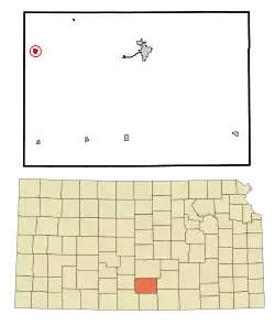 Location within Kingman County and Kansas