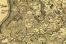 1791 map of Kirchspiel Kremon-St. Peters Capelle with location of Seja manor (Zogenhof) and the nearby lake